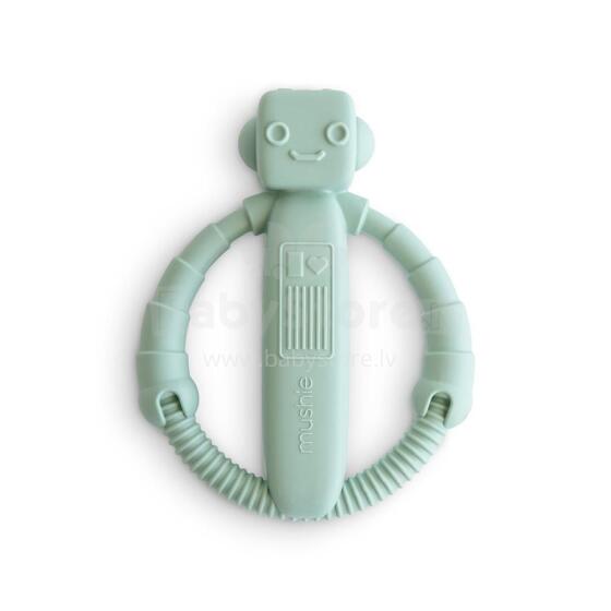 Mushie Silicone Teether Rattle Art.101475 Cambridge Blue Silikoonist kõristi (100% looduslik)