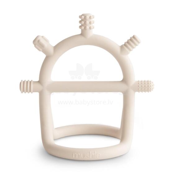 Mushie No Drop Silicone Sensory Teether  Art.101473 Silikoonist kõristi (100% looduslik)