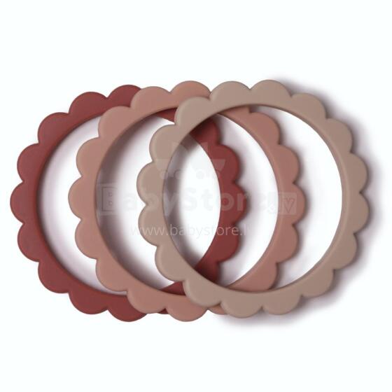 Mushie  Silicone Teether Flower Bracelet Art.2600278 Silikoonist kõristi (100% looduslik)