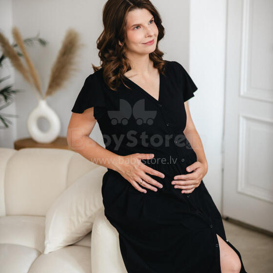EWA 974444 LINDA Мaternity Shirt Buttoned Black XXL