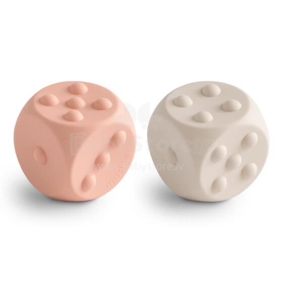 Mushie Dice Press Toy Art.100217 Silikoonist kõristi (100% looduslik)