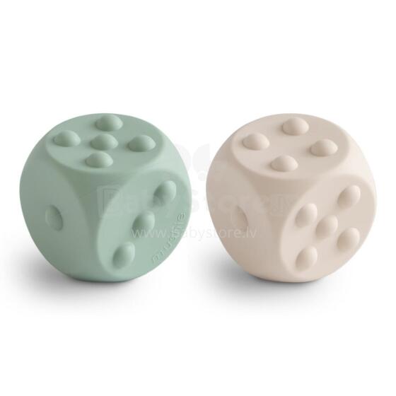 Mushie Dice Press Toy Art.100218 Silikoonist kõristi (100% looduslik)