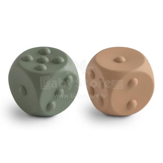Mushie Dice Press Toy Art.100219 Silikoonist kõristi (100% looduslik)