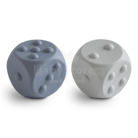Mushie Dice Press Toy Art.100216 Silikoonist kõristi (100% looduslik)