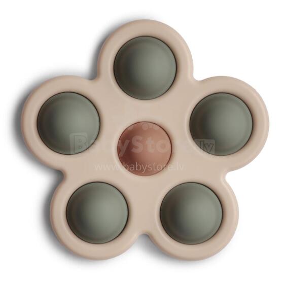 Mushie Flower Press Toy Art.2830475 Silikoonist kõristi (100% looduslik)