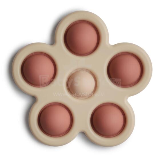 Mushie Flower Press Toy Art.2830477 Silikoonist kõristi (100% looduslik)