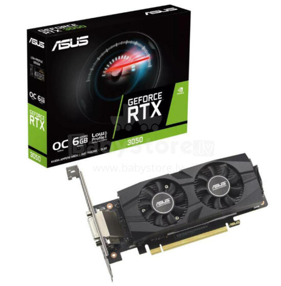 Graphics Card ASUS NVIDIA GeForce RTX 3050 6 GB GDDR6 96 bit Dual Slot Fansink 1xDVI-D 1xHDMI 1xDisplayPort RTX3050-O6G-LP-BRK