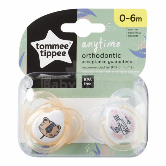 Tommee Tippee lutt silikoon 2tk 0-6kuud Anytime 433649