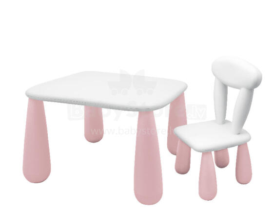 MALTEX SET LUNA Laste Laua + Tooli Komplekt Valge/Roosa