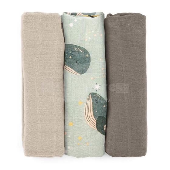 PETITE&MARS 415368 Bambusest Musliinmähkmed 3 tk 68x68 cm Vaala Laul