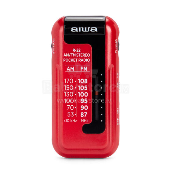 AIWA kabatas radio ar austiņām, sarkans