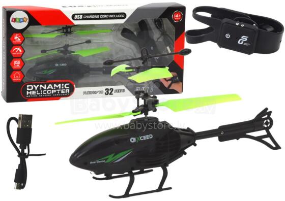 Palmikontrolliga helikopteri bänd must ja roheline