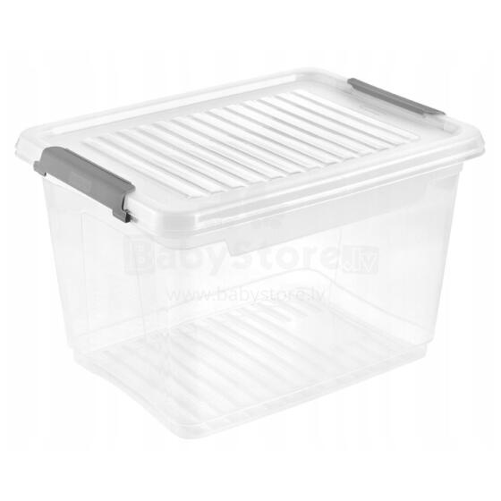 Karp kaanega klippkarbiga Leonie 37.5x28.5x23.5cm 16.6L l&auml;bipaistev