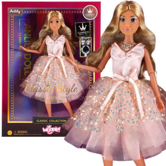 WOOPIE ROYAL Nukk Lily 30 cm Pikkade Blondi Juustega Roosa Kleit Ehteid
