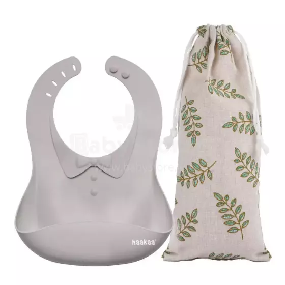 Haakaa Silicone Bib Art.UTE63-S Suva Grey Beebipõll on valmistatud 100% kvaliteetsest silikoonist