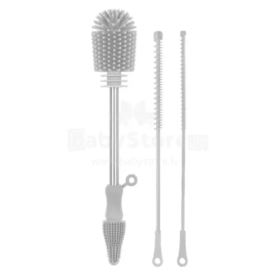 Haakaa Silicone Cleaning Brush Kit Art.BHK127-S Suva Grey Silikoonist hari pudelite ja luttide jaoks