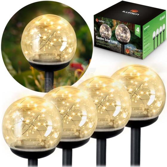 Päikese lamp läbipaistev pall 4tk Ilumen LS-103