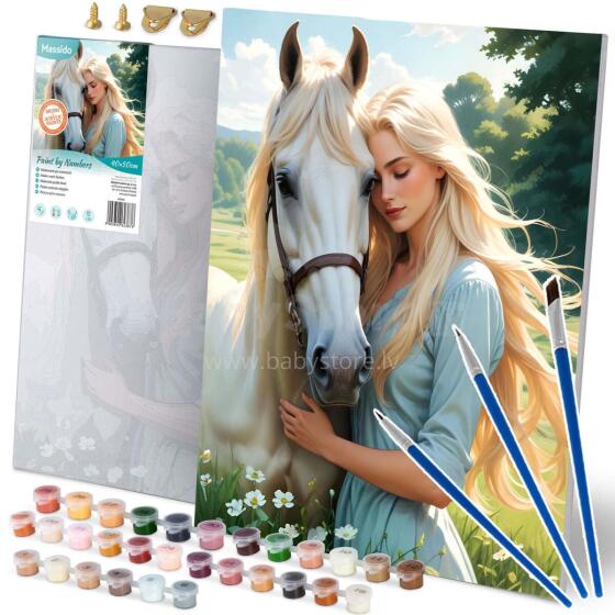 Numbrite maal 40x50 cm Massido Naise ja hobuse portree