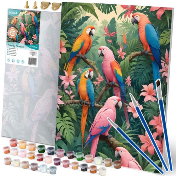 Numbrite maal 40x50 cm Massido papagoid