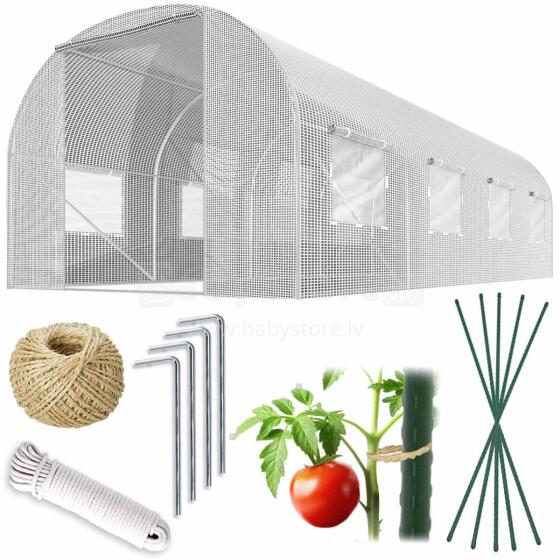 Aedade tunnel 2 x 4,5 m (9 m2) Valge Plonos