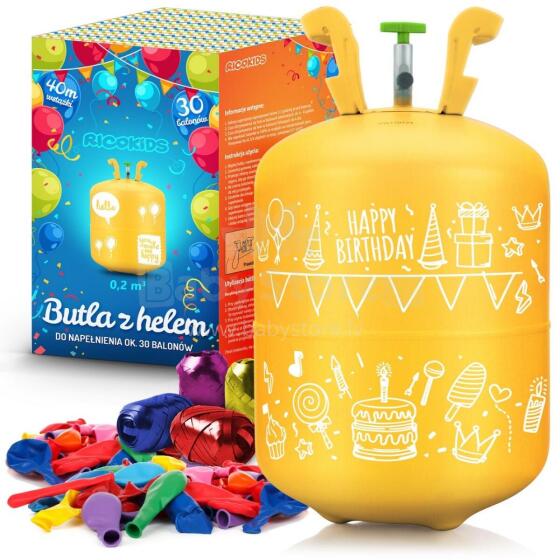 Heaheliumitank 0.20m3 koos õhupallide ja paelaga Ricokids