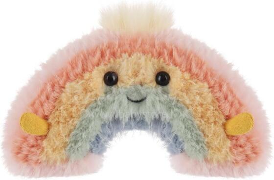 Aprikoosivärvi lambakarva vikerkaarevärvi plush-mänguasjad lastele, pehmed armsad kaisuloomad beebitüdrukutele ja -poistele, kohev vikerkaar, mitmevärviline 18 cm