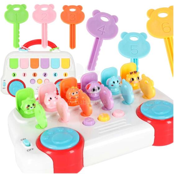 Ikonka Art.KX2950 Educational bus playing pop-up animals keys