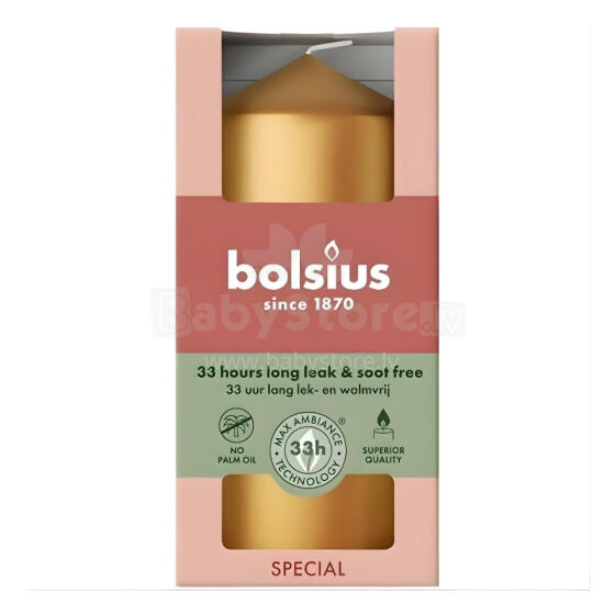 Candle cylinder &Oslash;120x58mm gold