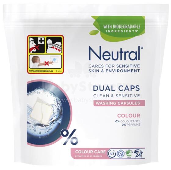 NEUTRAL pesukapslid värvilisele pesule DUO COLOUR, 24 tk | Art.:285059
