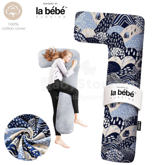La Bebe™ Flopsy Cotton Nursing Maternity Pillow Memory foam Art.00608159 Nordic Hills.