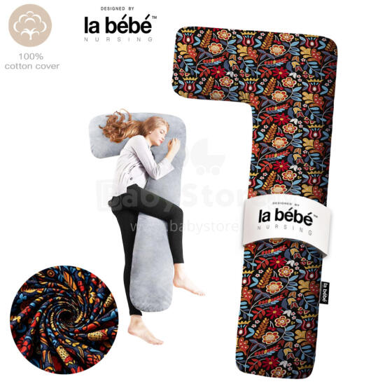 La Bebe™ Flopsy Cotton Nursing Maternity Pillow Memory foam Art. 40579838 Nordic Florals.
