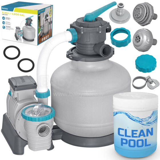 Liivapump basseinidele 11355 L/h Bestway 58486 + Multifunktsionaalsed tabletid