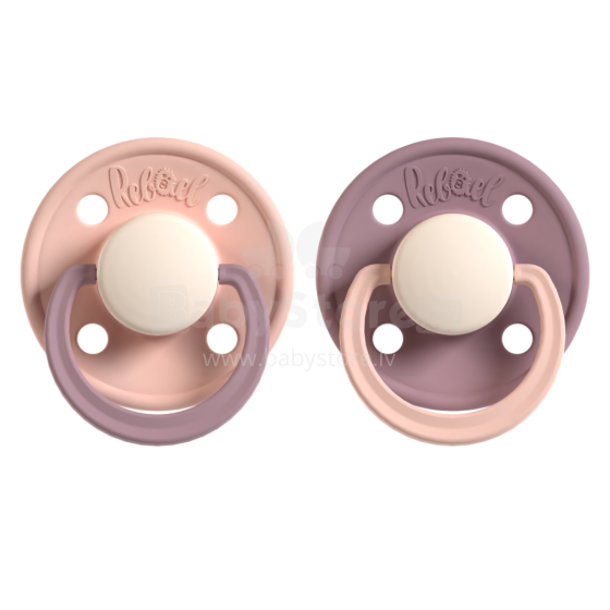 Rebael Round Latex Art.276185 Colour Mix Pacifier (nipple) made of 100% natural rubber 6+ months (2 pcs.)