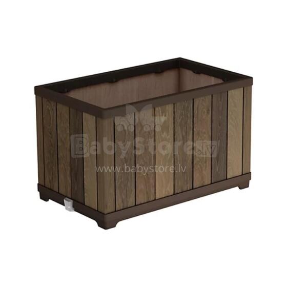 Deco Rectangle Planter Walnut Flower Pot