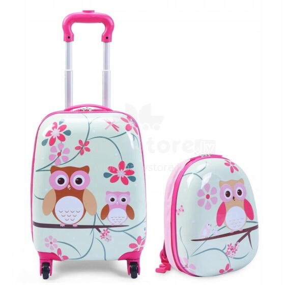 Owl Suitcase+Backpack  Art.BC-S-001 Laste kohver ratastel