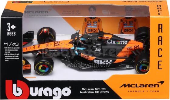 Bburago McLaren F1 MCL39 2025#81 Piastri valatud mudelauto 1:43 art.277044