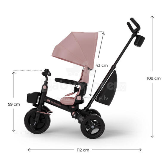 KINDERKRAFT Tricycle AVEO 2 Plus Pink