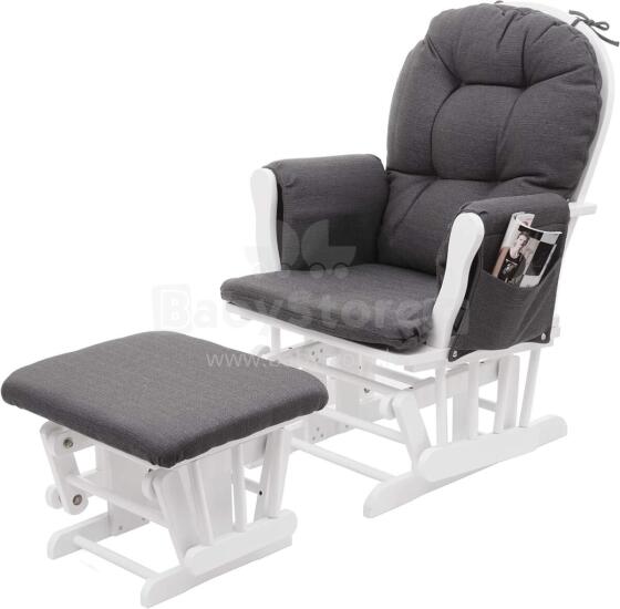 Mendler Relaxing Rocking Chair Art.HWC-C76 Dark Grey Kiiktool söötmiseks