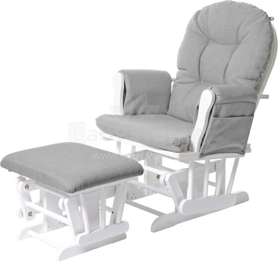 Mendler Relaxing Rocking Chair Art.HWC-C76 Light Grey Kiiktool söötmiseks