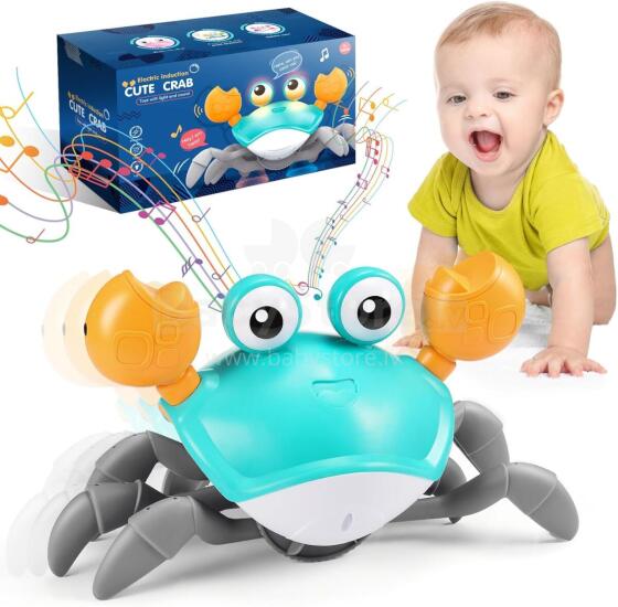 Crab Baby Toy Art.278759  Interaktiivne vähk roomik koos heliga roheline