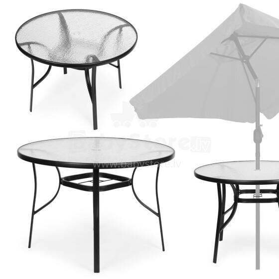 Ümmargune aiapink 80 cm, terrassile, aeda, rõdule, karastatud klaas, vihmavarju auk, MultiGarden