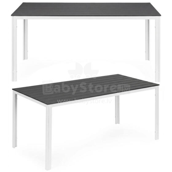 6-inimese aiapink 156x78 cm polüwood mööbel terrassile hall valge MultiGarden
