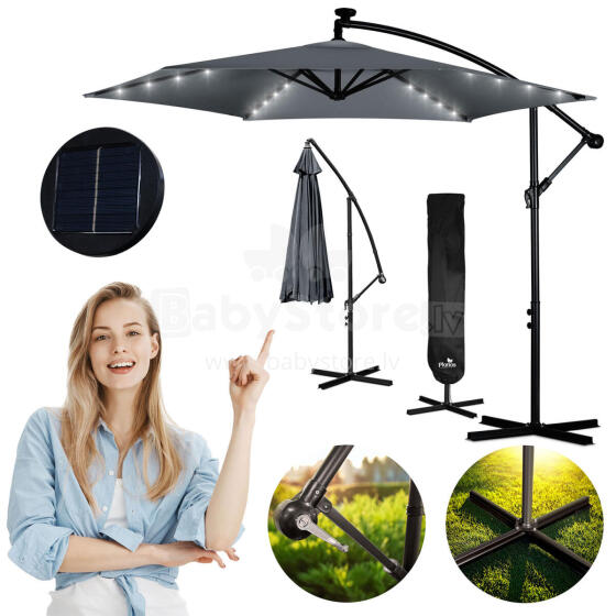 Kokkupandav aiavarju 6 segmenti 350 cm katte ja valgustitega Plonos PL-882