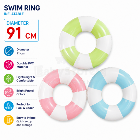 I-Toys Swim Ring Art.279853 Täispuhutav ujumisrõngas läbimõõduga 91 cm