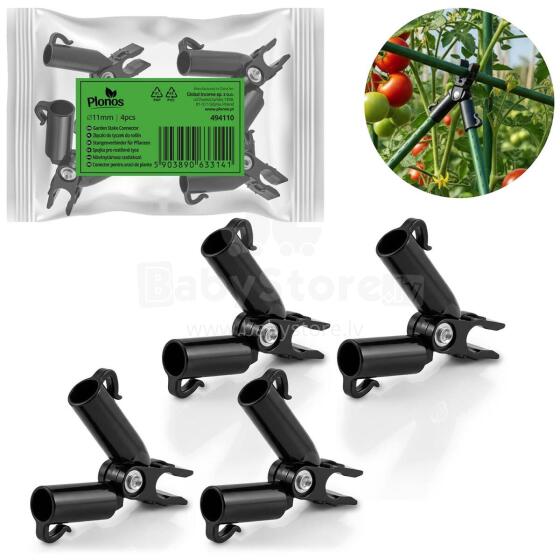 Konektorid 11mm postidele tüüp A tomatite jaoks Plonos PL-941 must 4tk