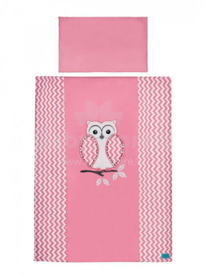 Kattekomplekt - 2 tk - 120x90, 40x60 - MĄDRA SOWA - P01-307 - ROOSA