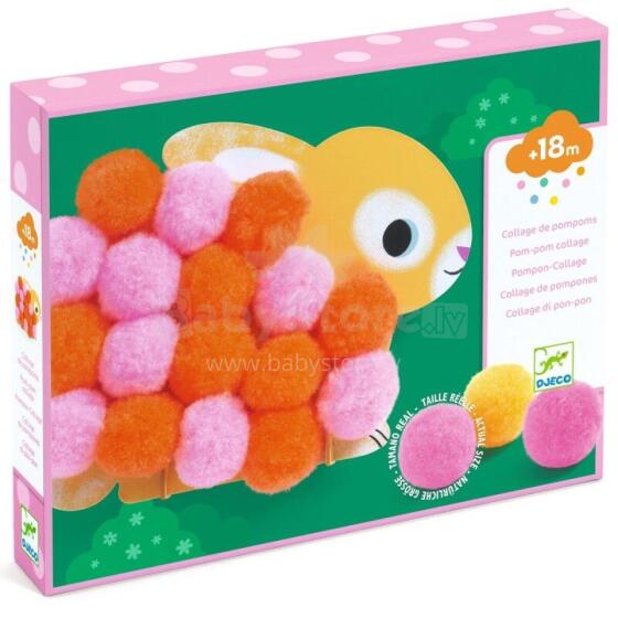 Kollaažid pompommidega - Loomad ja ringid
