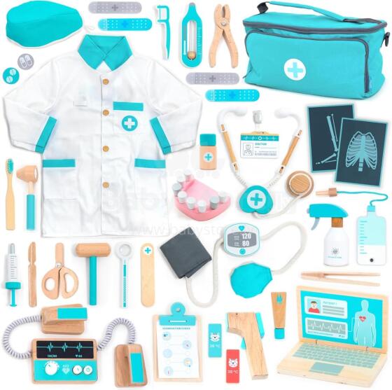 Bebe Basic Deluxe Wooden Doctor Set  Art.283923 Mängukomplekti tarvikud vaprale arstile