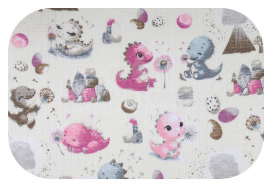 Mähkmed - 30015 - TETRA PRINT - EGA - DINO & WULKAN - ROOSA - suurus 70x80 cm