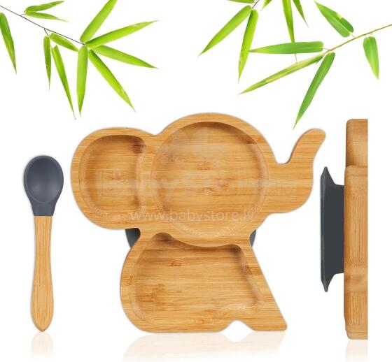 Bamboo Wood Plate Art.285615 Puidust taldrik iminapa ja lahtritega